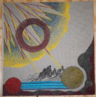 Sumi ink and acrylic work, 2026.